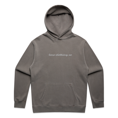 GREY CURSIVE HOODIE