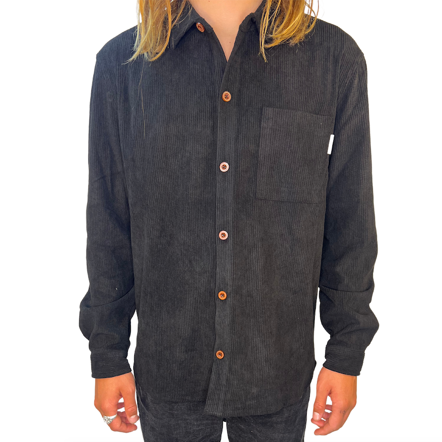 BLACK CORDUROY SHIRT