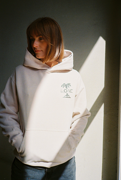 TAN PALM HOODIE