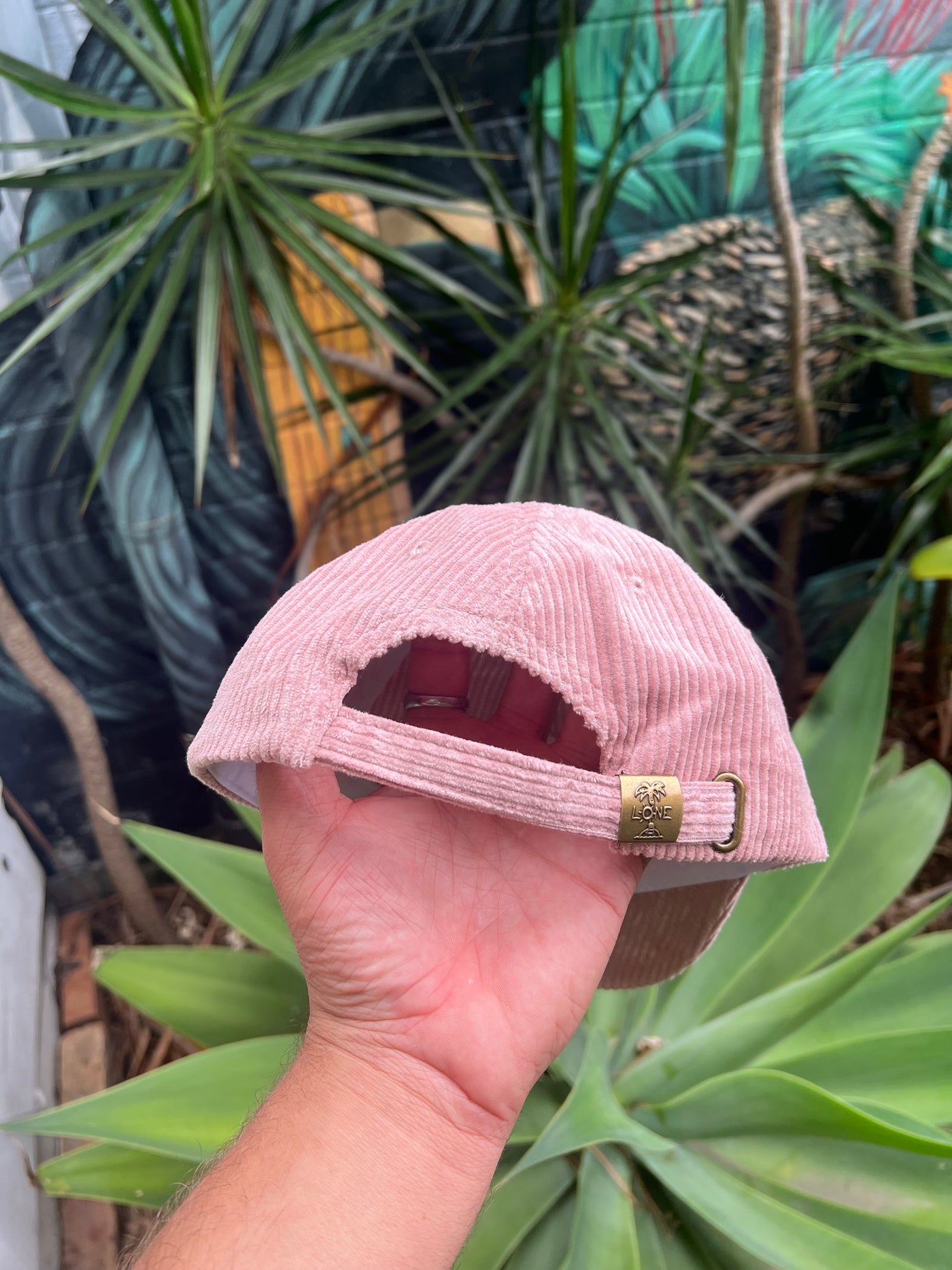 PINK PALM TREE CORDUROY CAP