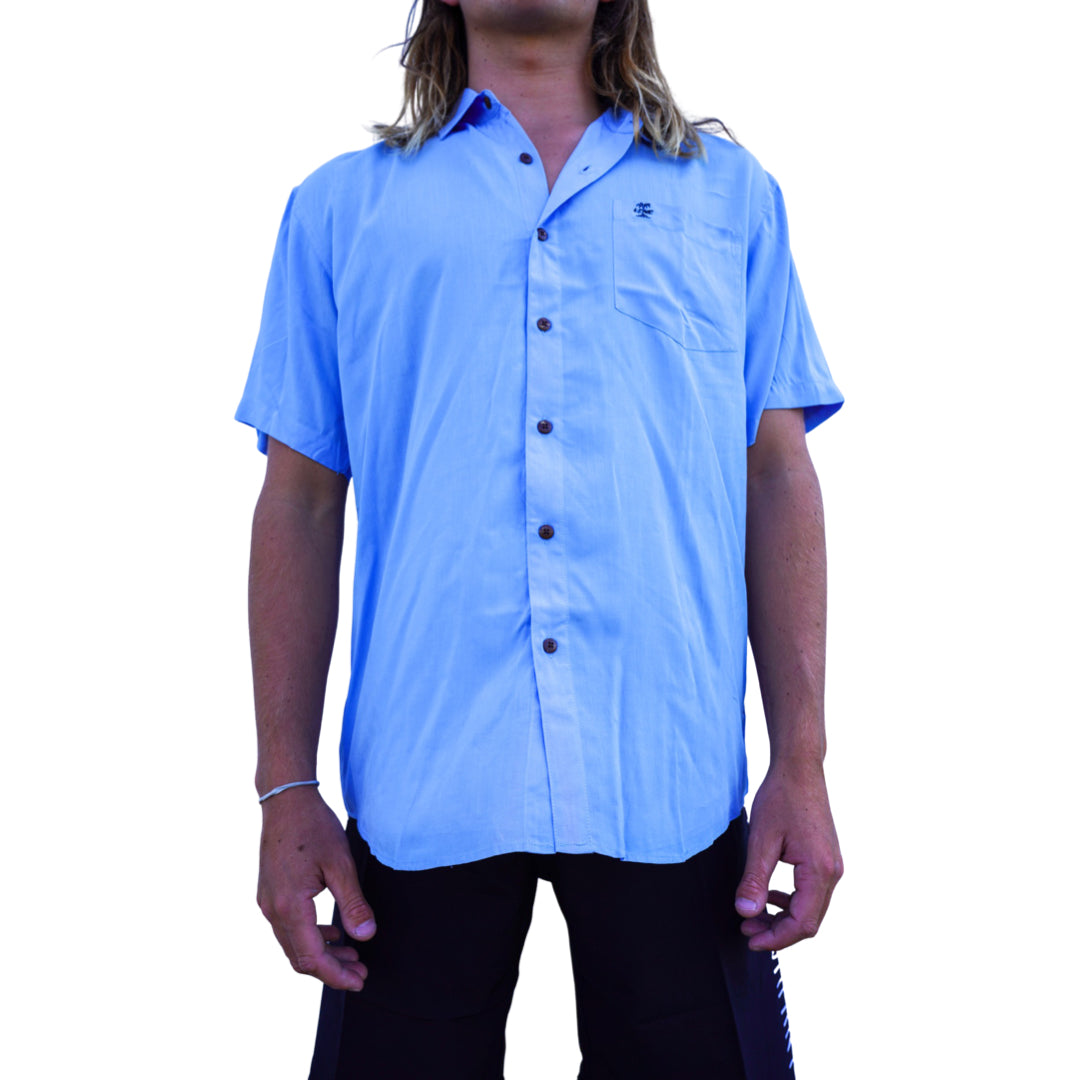 BLUE BUTTON UP SHIRT