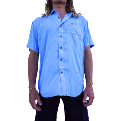 BLUE BUTTON UP SHIRT